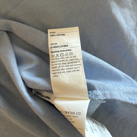 Light blue button down shirt dress, size/small, brand: chocolate - Picture 5 of 5